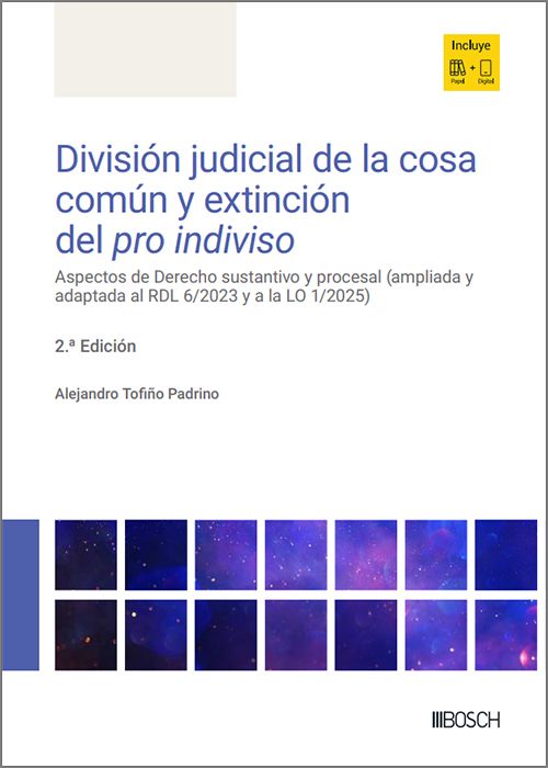 DIVISIÓN JUDICIAL DE LA COSA COMÚN Y EXTINCIÓN DEL PRO INDIVISO. Aspectos de Derecho sustantivo y procesal (ampliada y adaptada al RDL 6/2023 y a la LO 1/2025)